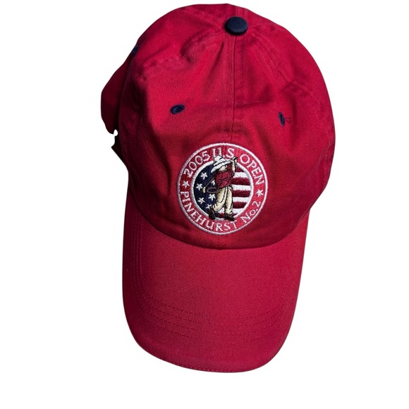 2005 Vintage US Open Golf Pinehurst No. 2 Golf Cap Hat USGA Red Adjustable - Picture 2 of 7